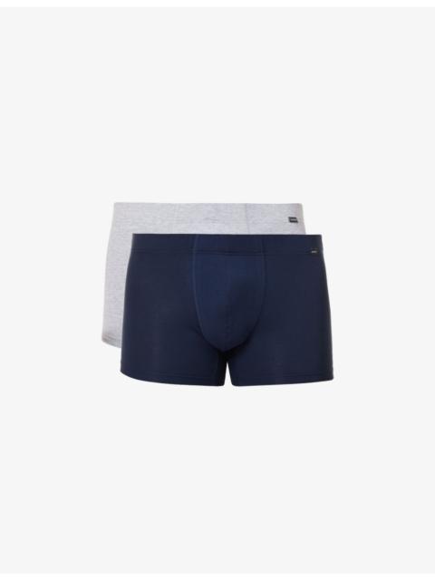 HANRO Pack of two logo-embellished stretch-cotton trunks