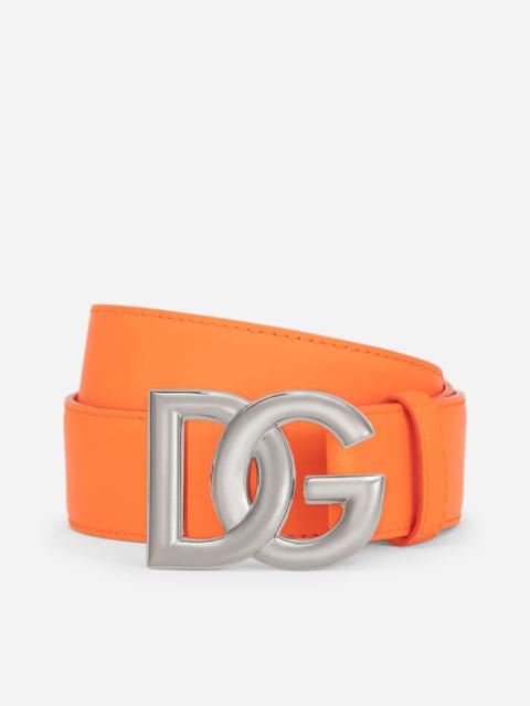 Calfskin belt with DG logo