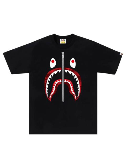 A BATHING APE® BAPE Color Camo Shark Tee 'Black/Red'
