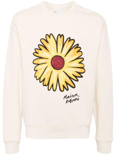 Maison Kitsuné sunflower motif long sleeve sweater