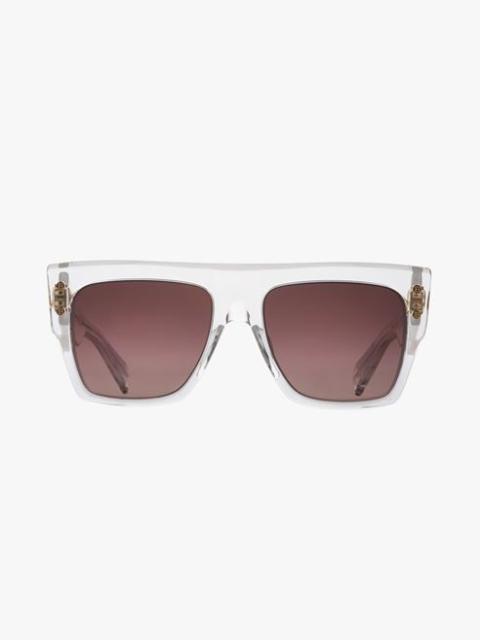 Balmain White crystal and gold-tone acetate B-I sunglasses
