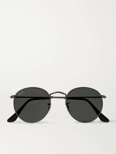 Ray-Ban Round-Frame Gunmetal-Tone Sunglasses