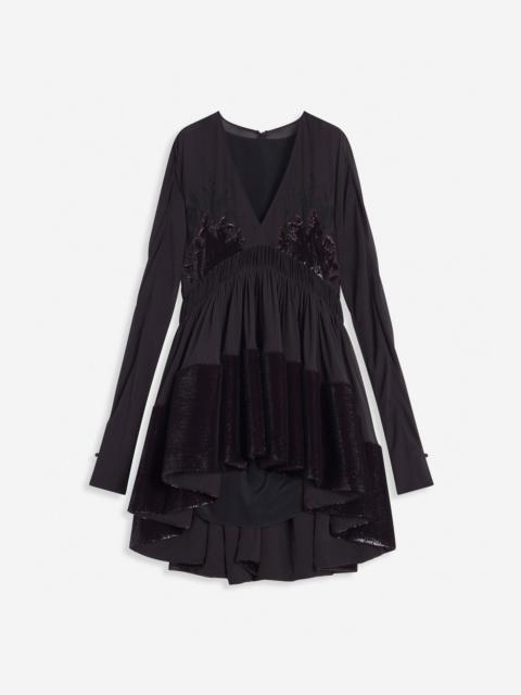 Lanvin VELVET V-NECK SHORT DRESS