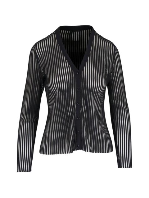 AKRIS striped V-neck cardigan