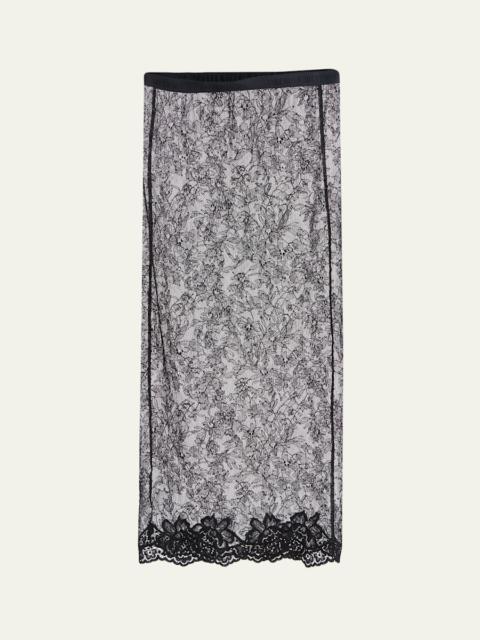 Valentino Lace Bodycon Midi-Skirt