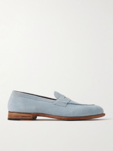 Grenson Lloyd Suede Penny Loafers Sky blue