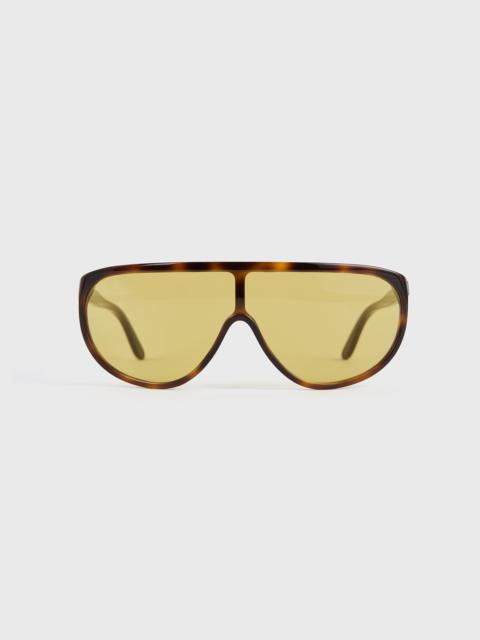 TOTEME Shield aviator sunglasses dark havana