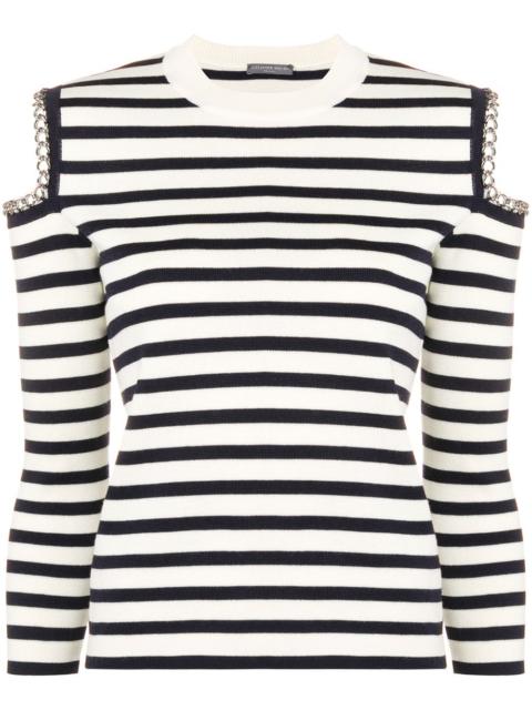 Alexander McQueen chain-embellished striped jumper