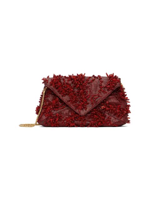 Dries Van Noten Red Small Embellished Mattelasse Envelope Bag