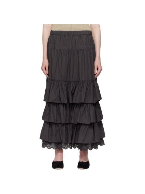 【OPEN YY】STRAP-LAYERED MAXI SKIRT, GRAY OPEN YY Strap-Layered Maxi Skirt – Cycle Platform