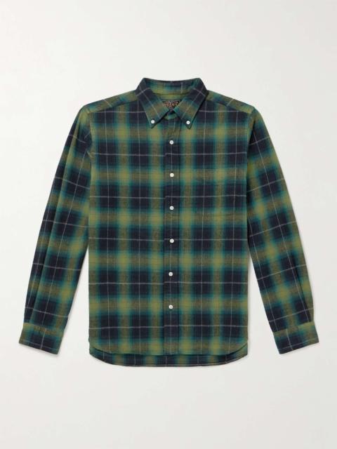 BEAMS PLUS Button-Down Collar Checked Brushed Cotton-Flannel Shirt