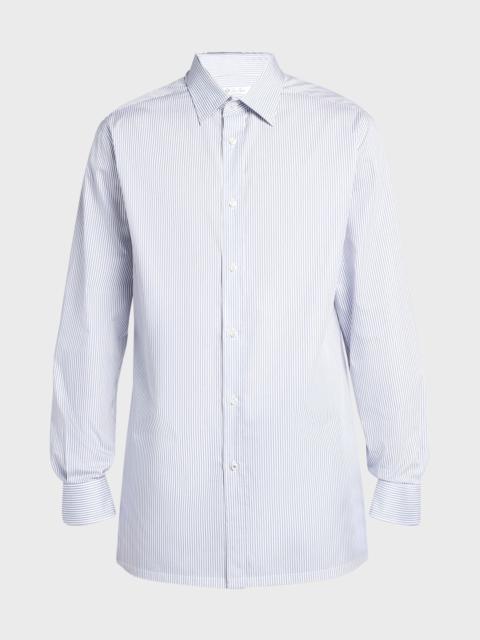 Loro Piana Men's Cotton Micro-Stripe Dress Shirt