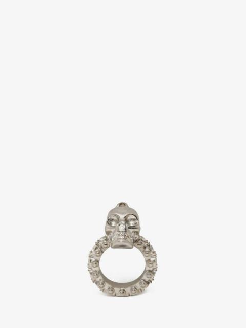 Alexander McQueen Jewelled Skull Ring in Silver