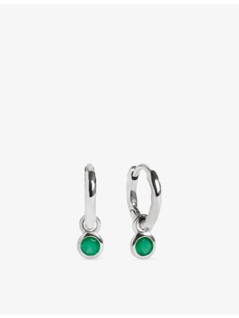 MONICA VINADER May Birthstone Sterling-Silver and Green Onyx Huggie Earrings
