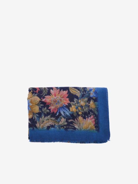 Etro cashmere floral-print scarf