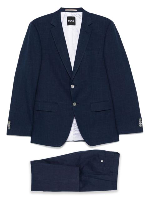 BOSS slub-texture suit