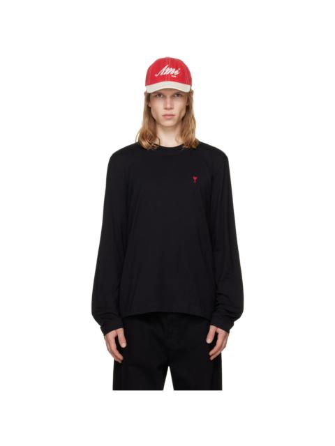 AMI Paris Black Ami de Coeur Cotton Longsleeves T-shirt