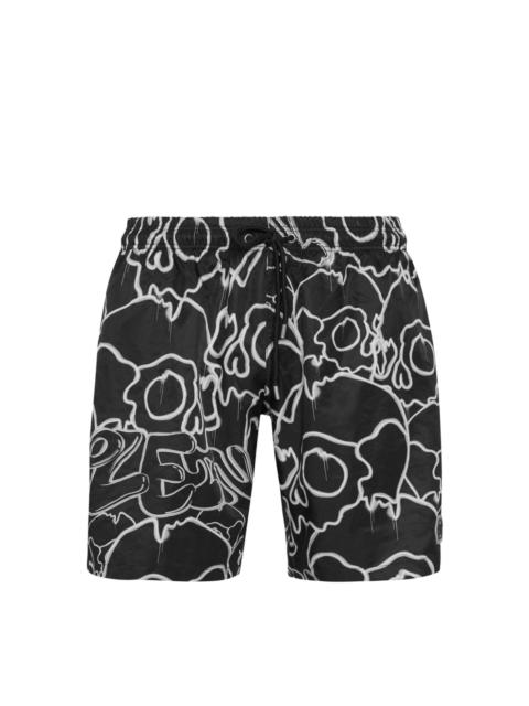 skull-print swim shorts