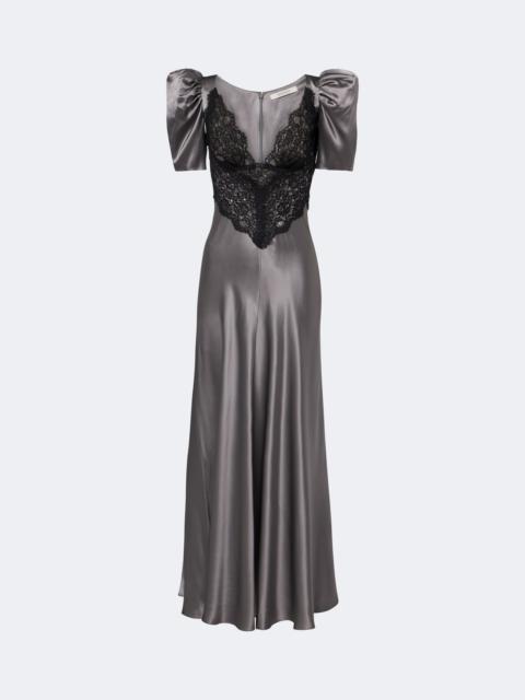 RODARTE Lace-trimmed silk satin gown