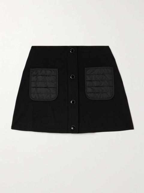 Moncler Shell-trimmed crepe mini skirt