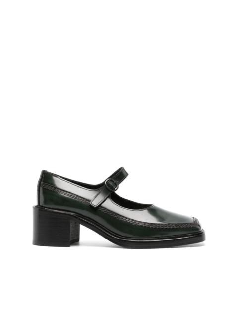 55mm leather square-toe loafers