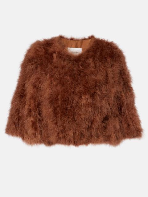 Yves Salomon Cropped feather jacket