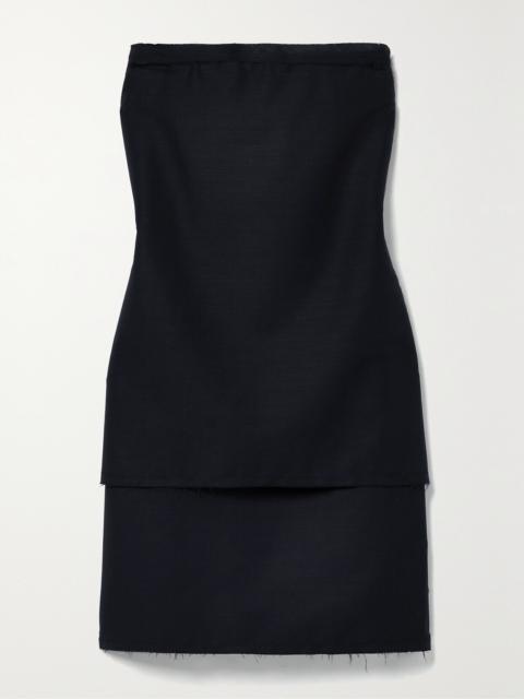 The Row Bergliot Strapless Wool And Mohair-blend Mini Dress