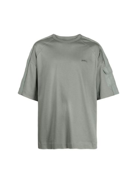 short-sleeved panelled cotton T-shirt