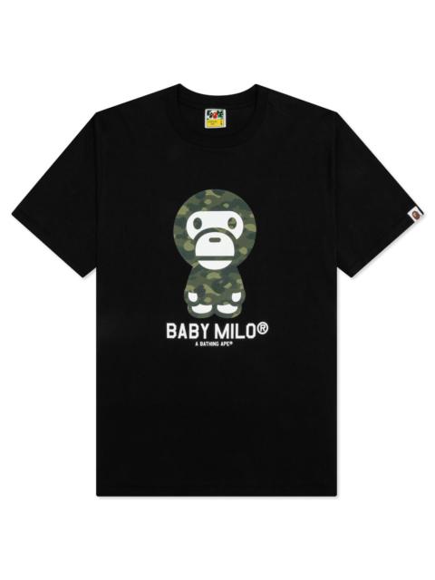 A BATHING APE® COLOR CAMO BABY MILO TEE - BLACK/GREEN