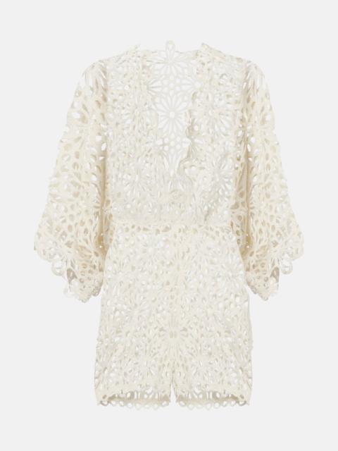 NORMA KAMALI Crochet cotton-blend minidress