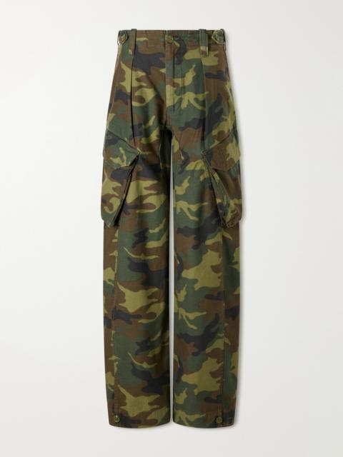 R13 Printed Cotton-canvas Barrel-leg Cargo Pants