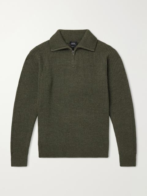 A.P.C. Virgin Wool Half-Zip Sweater