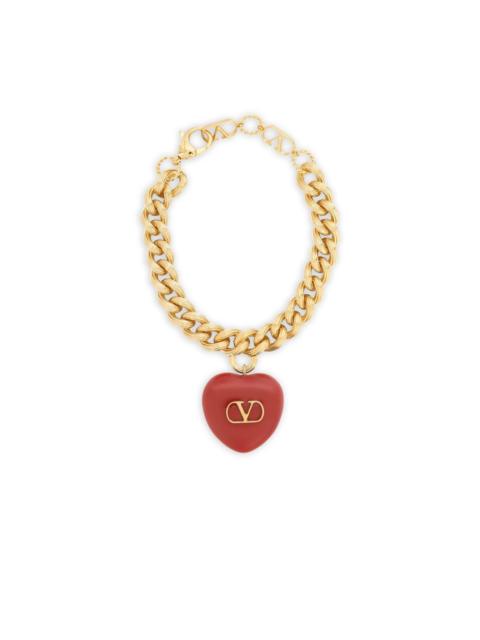 Valentino curb-chain heart bracelet