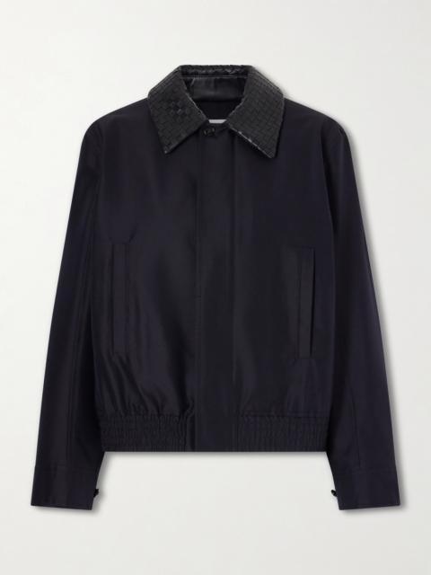 Bottega Veneta Intrecciato Leather-trimmed Canvas Jacket