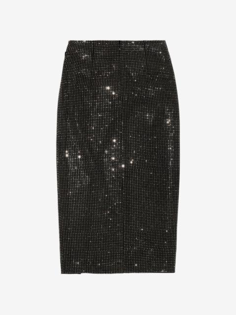 ROLAND MOURET crystal-embellished ruched skirt