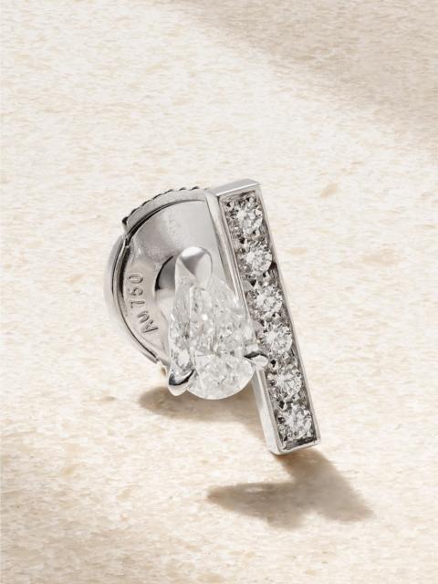 REPOSSI Serti sur Vide 18-karat white gold diamond single earring Silver
