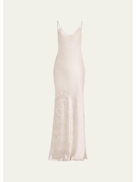 L'AGENCE Serita V-Neck Silk Maxi Dress