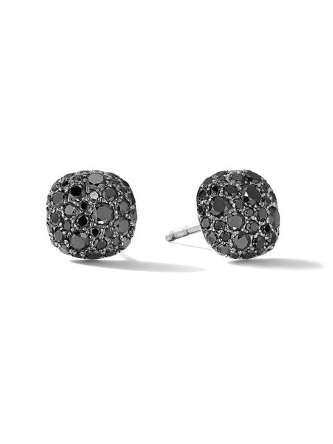 DAVID YURMAN Women's Cushion Stud Earrings in 18K White Gold - Black Diamond