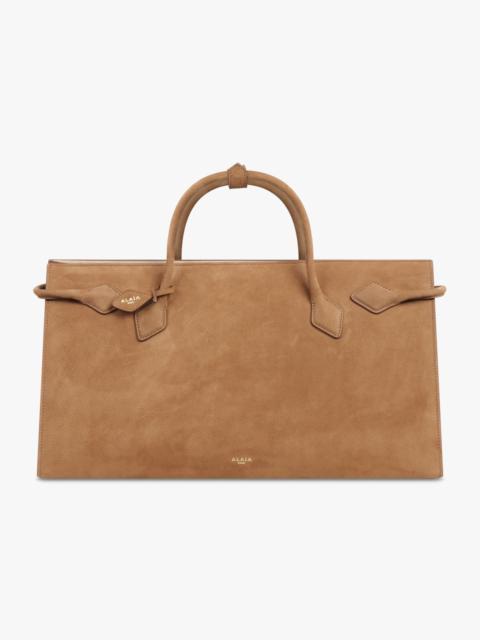 Alaïa LE TECKEL E/W NUBUCK TOTE BAG | SHADOW BROWN