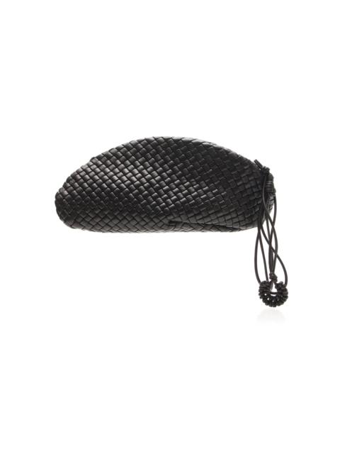 Bottega Veneta Vongola Intrecciato Leather Clutch brown