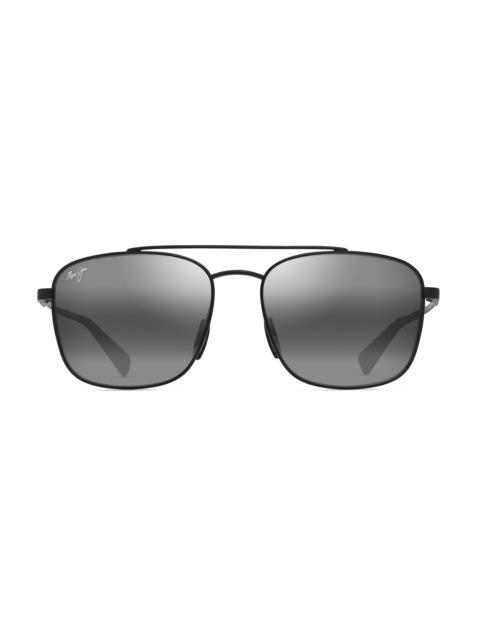 Maui Jim Men's Piwai AF 58MM Square Sunglasses - Matte Black Grey