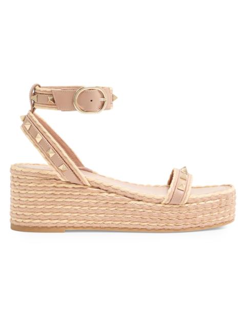 Valentino Women's Rockstud 45MM Flatform Sandals - Rose Cannelle