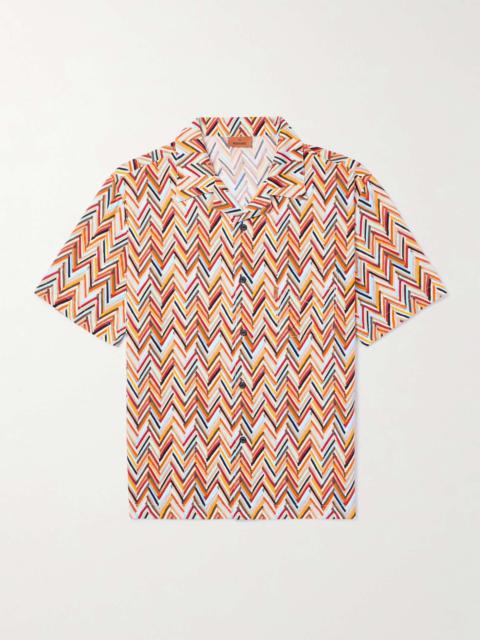 Camp-Collar Printed Woven Shirt