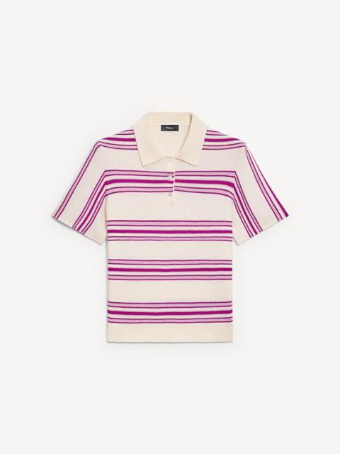Theory Striped Polo Shirt in Cashmere