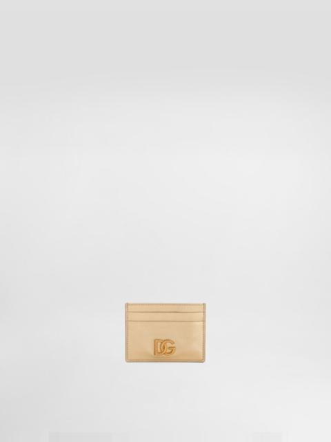 Dolce & Gabbana Laminated calfskin card holder with DG logo