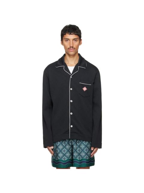 CASABLANCA Black Raised Monogram Long Sleeve Shirt