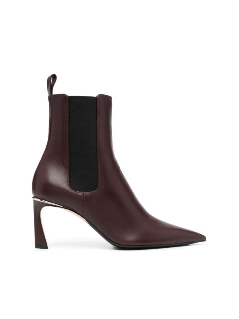 90mm pointed-toe leather boots
