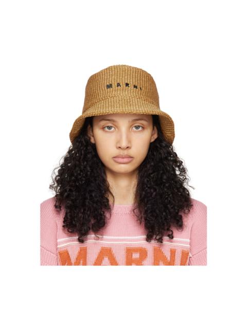 Marni Tan Embroidered Bucket Hat