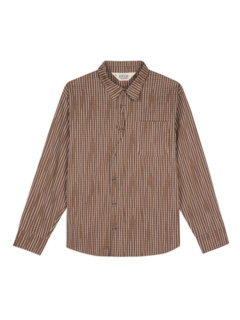BRAIN DEAD Organic Placket Button Up Shirt - Brown