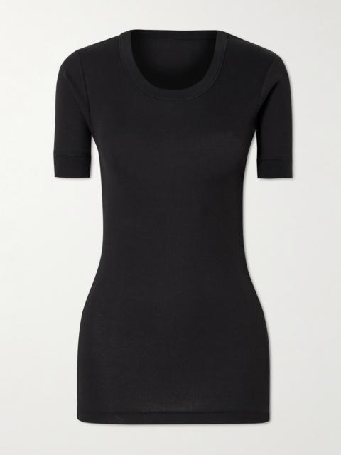 Calvin Klein Collection Aubriella Ribbed Stretch Organic Cotton-jersey T-shirt